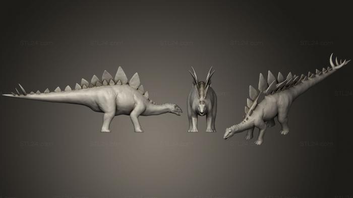 Статуэтки животных (Стегозавр (1), STKJ_1502) 3D модель для ЧПУ станка